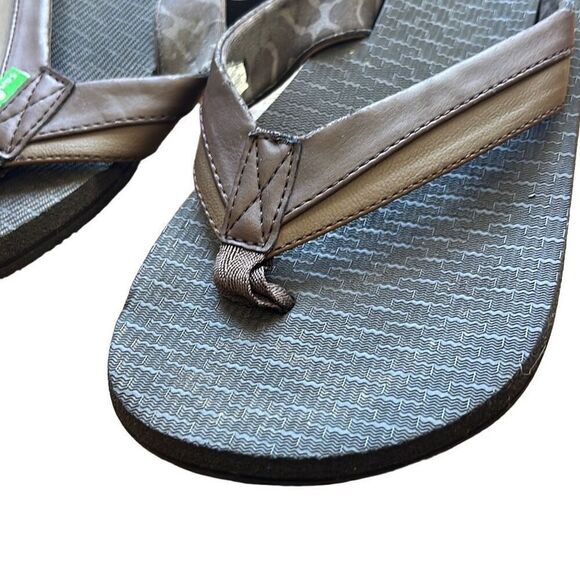 Sanuk Brown Flip Flops Women's Sandals Comfortable Slip On Casual Shoes‎ - Picture 6 of 7